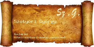 Szotyori György névjegykártya